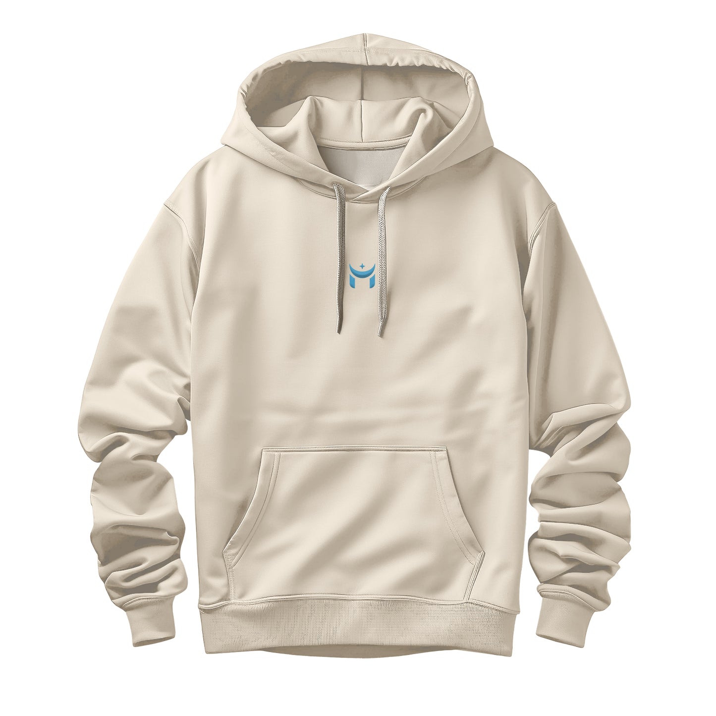 Midnight Watch Embroidered Beige Hoodie